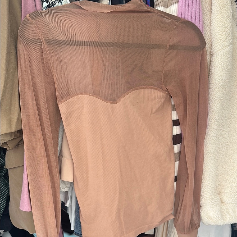 Free people  Sheer Tan Women's Top